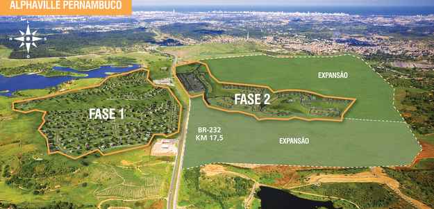 Segunda etapa do AlphaVille Pernambuco ter� 41 lotes comerciais, no centro de com�rcio e servi�os (AlphaVille Urbanismo/Divulga��o)