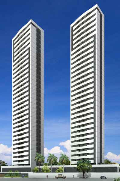 Empreendimento ter� duas torres com 34 pavimentos (sendo 30 tipo) e dois apartamentos por andar (Gabriel Bacelar Constru��es/Divulga��o)