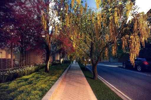 Cerca de 30 rvores sero plantadas nas caladas  do condommio (Queiroz Galvo Desenvolvimento Imobilirio / Divulgao) - Cerca de 30 rvores sero plantadas nas caladas  do condommio (Queiroz Galvo Desenvolvimento Imobilirio / Divulgao)
